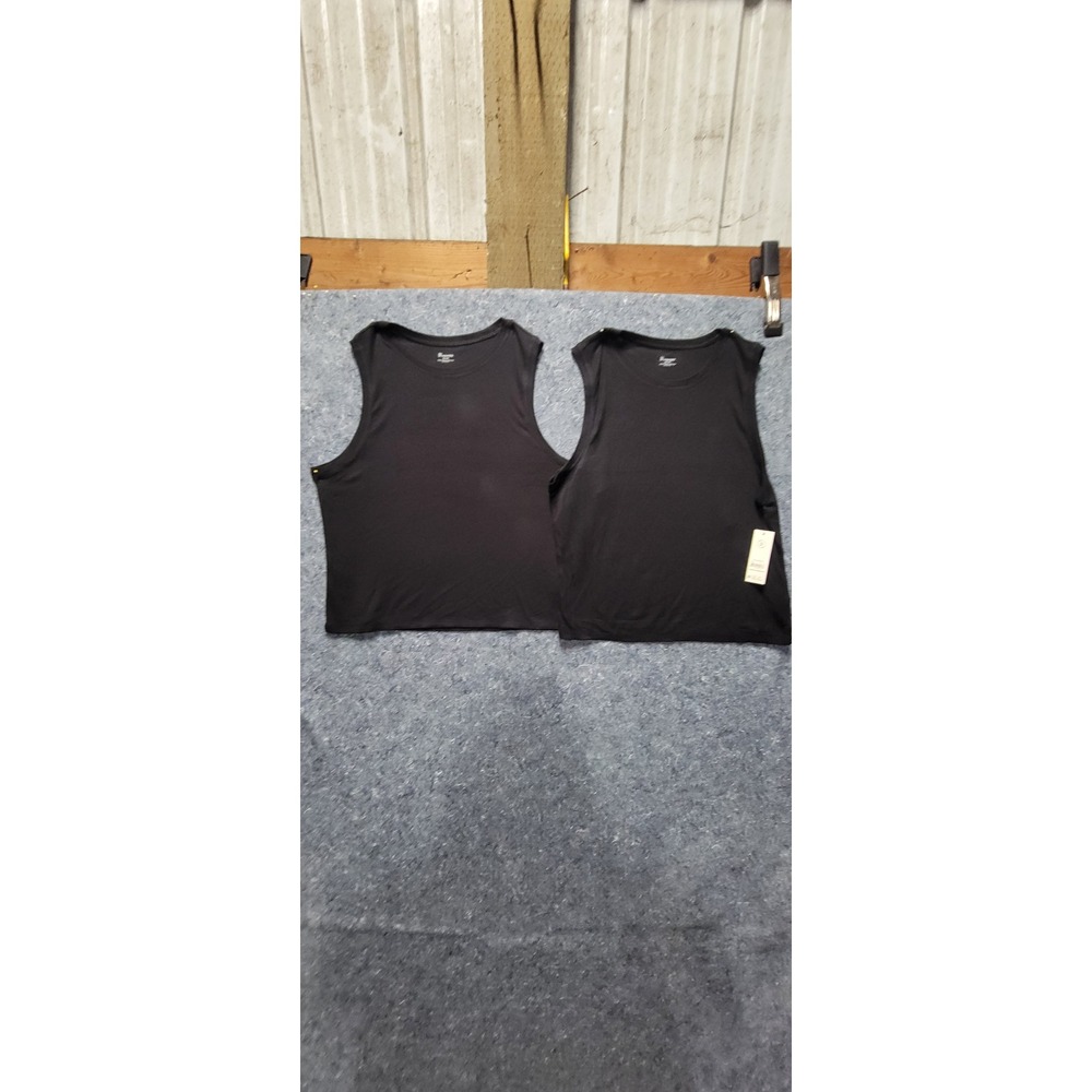 No Boundaries Women's Fitted Crew Tank Black Soot Set of 2 size‎ XL